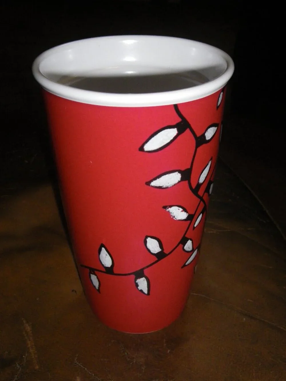 2016 Starbucks 12 oz Holiday Mug Cup Christmas Lights Travel Tumbler
